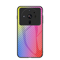 Custodia Silicone Specchio Laterale Sfumato Arcobaleno Cover per Xiaomi Mi 12 Ultra 5G Multicolore