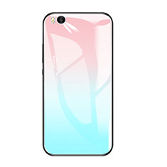 Custodia Silicone Specchio Laterale Sfumato Arcobaleno Cover per Xiaomi Mi 5S 4G Blu