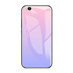 Custodia Silicone Specchio Laterale Sfumato Arcobaleno Cover per Xiaomi Mi 5S 4G Rosa
