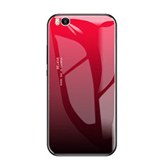 Custodia Silicone Specchio Laterale Sfumato Arcobaleno Cover per Xiaomi Mi 5S 4G Rosso