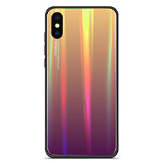 Custodia Silicone Specchio Laterale Sfumato Arcobaleno Cover per Xiaomi Mi 8 Explorer Multicolore