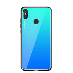 Custodia Silicone Specchio Laterale Sfumato Arcobaleno Cover per Xiaomi Mi 8 SE Blu