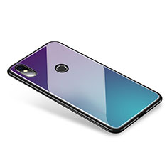 Custodia Silicone Specchio Laterale Sfumato Arcobaleno Cover per Xiaomi Mi 8 Viola