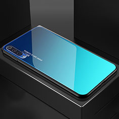 Custodia Silicone Specchio Laterale Sfumato Arcobaleno Cover per Xiaomi Mi 9 Pro 5G Cielo Blu