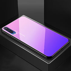 Custodia Silicone Specchio Laterale Sfumato Arcobaleno Cover per Xiaomi Mi 9 Pro 5G Rosa