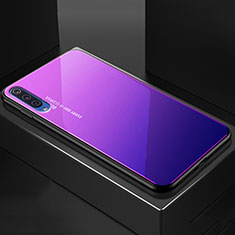 Custodia Silicone Specchio Laterale Sfumato Arcobaleno Cover per Xiaomi Mi 9 Pro 5G Viola