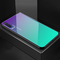 Custodia Silicone Specchio Laterale Sfumato Arcobaleno Cover per Xiaomi Mi 9 Pro Verde