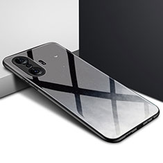 Custodia Silicone Specchio Laterale Sfumato Arcobaleno Cover per Xiaomi Poco F3 GT 5G Grigio Scuro