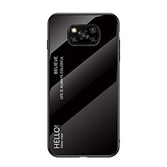 Custodia Silicone Specchio Laterale Sfumato Arcobaleno Cover per Xiaomi Poco X3 Nero