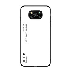 Custodia Silicone Specchio Laterale Sfumato Arcobaleno Cover per Xiaomi Poco X3 NFC Bianco