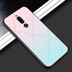 Custodia Silicone Specchio Laterale Sfumato Arcobaleno Cover per Xiaomi Redmi 8 Rosa