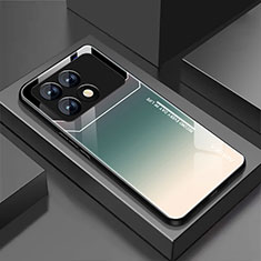 Custodia Silicone Specchio Laterale Sfumato Arcobaleno Cover per Xiaomi Redmi K70 Pro 5G Verde Pastello
