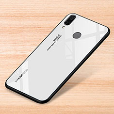 Custodia Silicone Specchio Laterale Sfumato Arcobaleno Cover per Xiaomi Redmi Note 7 Bianco