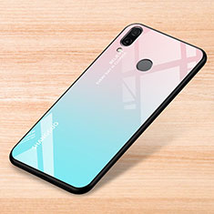 Custodia Silicone Specchio Laterale Sfumato Arcobaleno Cover per Xiaomi Redmi Note 7 Cielo Blu