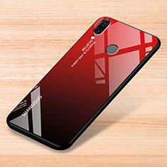 Custodia Silicone Specchio Laterale Sfumato Arcobaleno Cover per Xiaomi Redmi Note 7 Pro Rosso