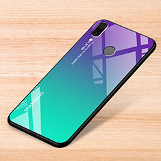 Custodia Silicone Specchio Laterale Sfumato Arcobaleno Cover per Xiaomi Redmi Note 7 Pro Verde
