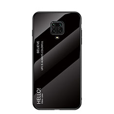 Custodia Silicone Specchio Laterale Sfumato Arcobaleno Cover per Xiaomi Redmi Note 9 Pro Max Nero