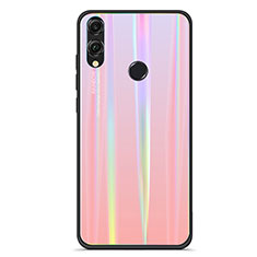 Custodia Silicone Specchio Laterale Sfumato Arcobaleno Cover R01 per Huawei Honor 8X Oro Rosa