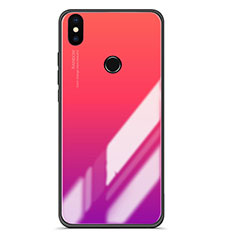Custodia Silicone Specchio Laterale Sfumato Cover per Xiaomi Mi A2 Rosa Caldo