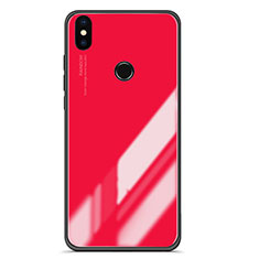 Custodia Silicone Specchio Laterale Sfumato Cover per Xiaomi Mi A2 Rosso