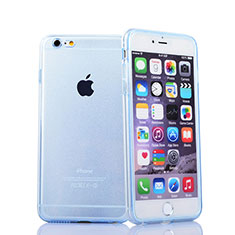 Custodia Silicone Trasparente A Flip Morbida per Apple iPhone 6S Plus Blu