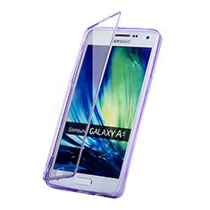 Custodia Silicone Trasparente A Flip Morbida per Samsung Galaxy A5 Duos SM-500F Viola