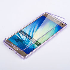 Custodia Silicone Trasparente A Flip Morbida per Samsung Galaxy A7 Duos SM-A700F A700FD Viola