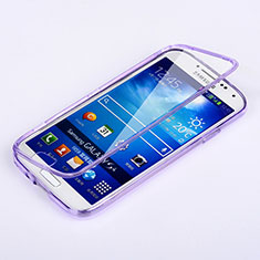 Custodia Silicone Trasparente A Flip Morbida per Samsung Galaxy S4 i9500 i9505 Viola