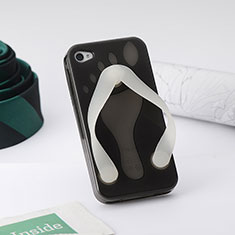 Custodia Silicone Trasparente Flip flop per Apple iPhone 4 Grigio