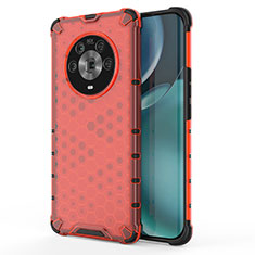 Custodia Silicone Trasparente Laterale 360 Gradi Cover AM1 per Huawei Honor Magic4 5G Rosso