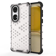 Custodia Silicone Trasparente Laterale 360 Gradi Cover AM1 per Huawei P50 Pro Bianco