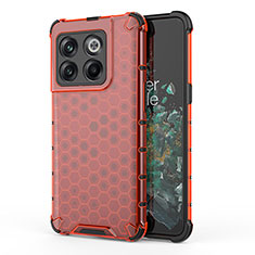Custodia Silicone Trasparente Laterale 360 Gradi Cover AM1 per OnePlus 10T 5G Rosso