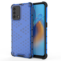 Custodia Silicone Trasparente Laterale 360 Gradi Cover AM1 per Oppo A95 4G Blu