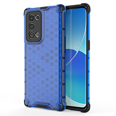 Custodia Silicone Trasparente Laterale 360 Gradi Cover AM1 per Oppo Reno6 Pro 5G Blu