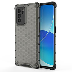 Custodia Silicone Trasparente Laterale 360 Gradi Cover AM1 per Oppo Reno6 Pro 5G India Nero