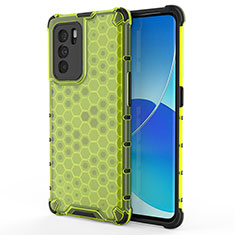 Custodia Silicone Trasparente Laterale 360 Gradi Cover AM1 per Oppo Reno6 Pro 5G India Verde