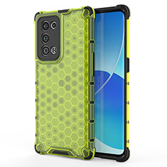 Custodia Silicone Trasparente Laterale 360 Gradi Cover AM1 per Oppo Reno6 Pro+ Plus 5G Verde