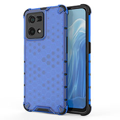 Custodia Silicone Trasparente Laterale 360 Gradi Cover AM1 per Oppo Reno7 4G Blu