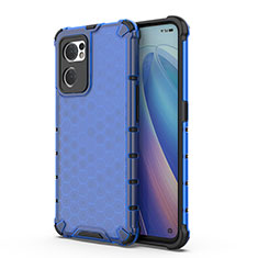 Custodia Silicone Trasparente Laterale 360 Gradi Cover AM1 per Oppo Reno7 5G Blu