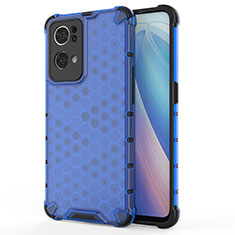 Custodia Silicone Trasparente Laterale 360 Gradi Cover AM1 per Oppo Reno7 Pro 5G Blu