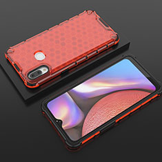 Custodia Silicone Trasparente Laterale 360 Gradi Cover AM1 per Samsung Galaxy A10s Rosso