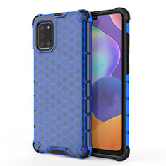 Custodia Silicone Trasparente Laterale 360 Gradi Cover AM1 per Samsung Galaxy A31 Blu