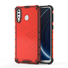 Custodia Silicone Trasparente Laterale 360 Gradi Cover AM1 per Samsung Galaxy A40s Rosso