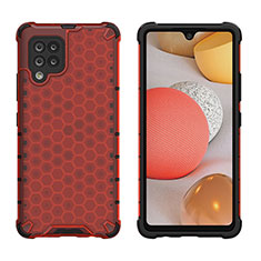 Custodia Silicone Trasparente Laterale 360 Gradi Cover AM1 per Samsung Galaxy A42 5G Rosso