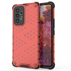 Custodia Silicone Trasparente Laterale 360 Gradi Cover AM1 per Samsung Galaxy A53 5G Rosso