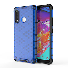 Custodia Silicone Trasparente Laterale 360 Gradi Cover AM1 per Samsung Galaxy A70E Blu