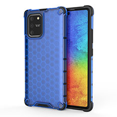 Custodia Silicone Trasparente Laterale 360 Gradi Cover AM1 per Samsung Galaxy A91 Blu