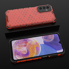 Custodia Silicone Trasparente Laterale 360 Gradi Cover AM1 per Samsung Galaxy F23 5G Rosso
