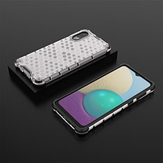 Custodia Silicone Trasparente Laterale 360 Gradi Cover AM1 per Samsung Galaxy M02 Bianco