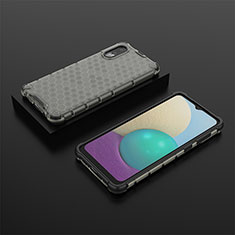 Custodia Silicone Trasparente Laterale 360 Gradi Cover AM1 per Samsung Galaxy M02 Nero